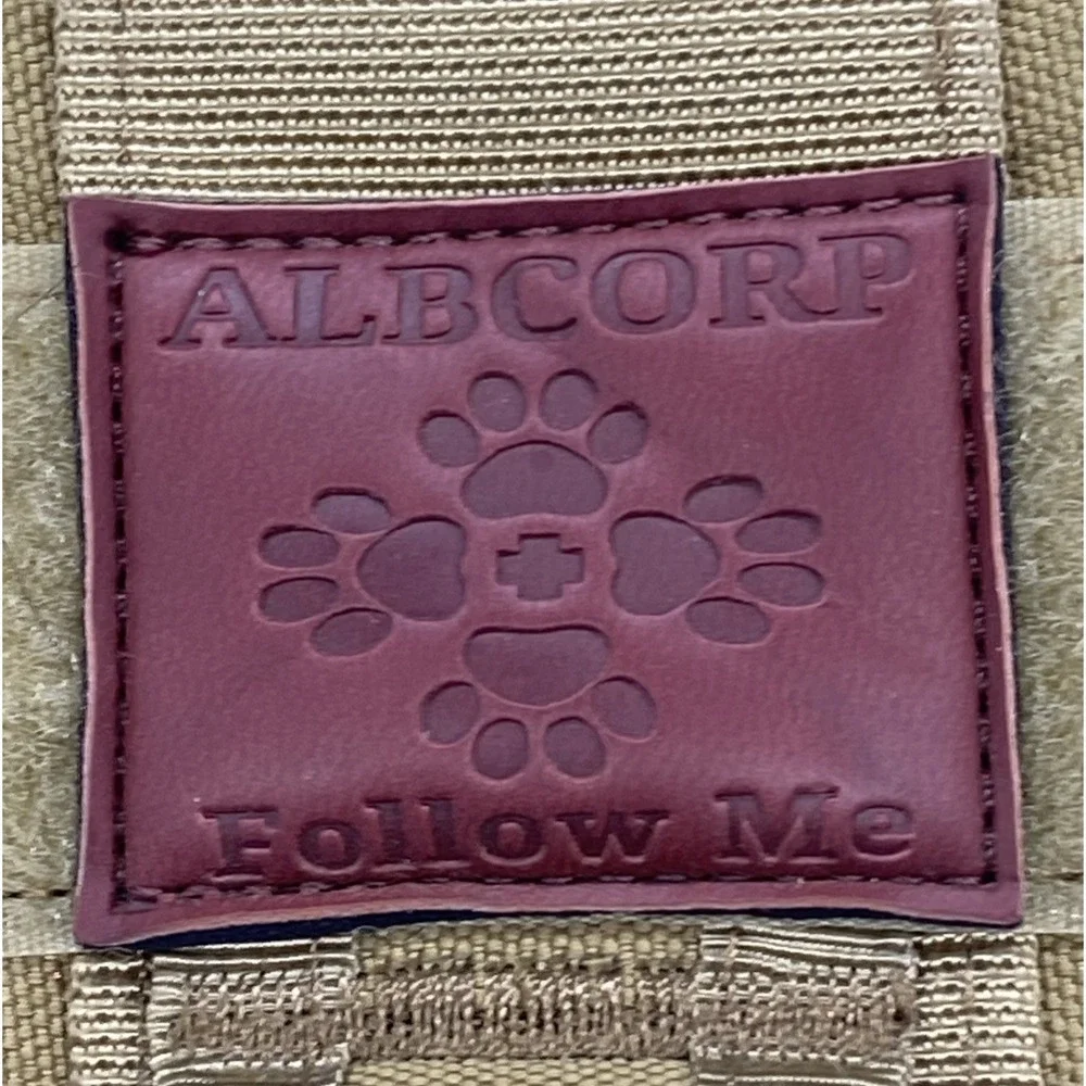 Tactical Dog Vest Harness Size L‎ Khaki Color & Dual Function Grooming Glove